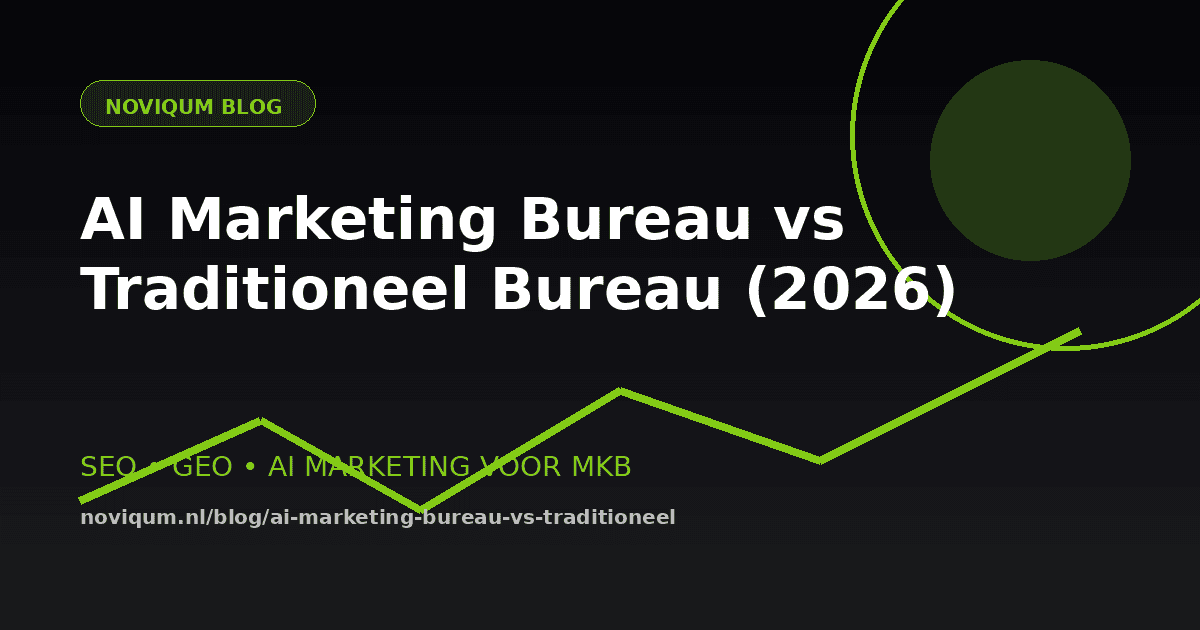 AI-marketingbureau vs traditioneel bureau illustratie